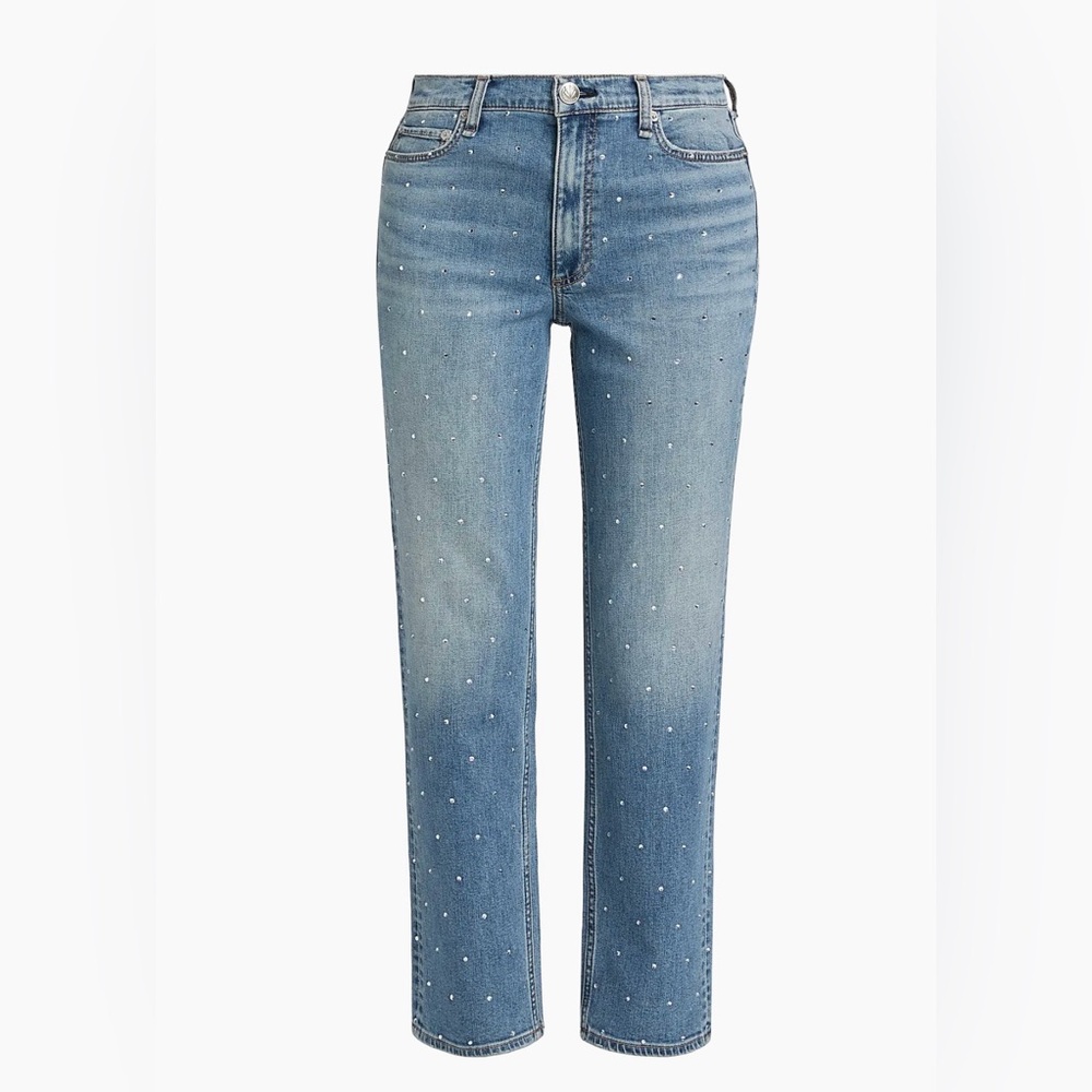 rag & bone Rhinestone-Embellished Straight Jeans